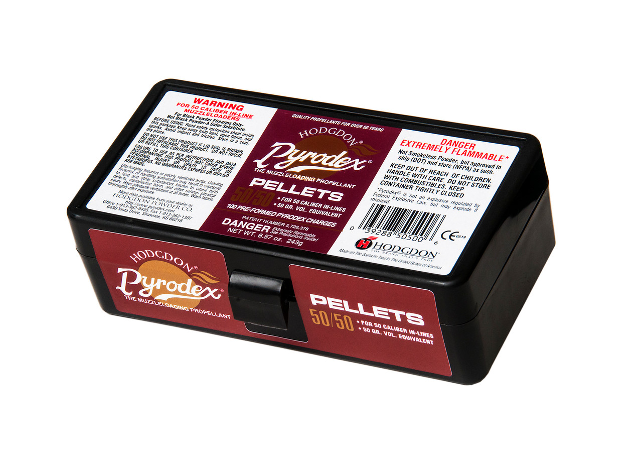 Hodgdon Pyrodex Black Powder Substitute 50 Caliber 50 Grain Pellets 100PK