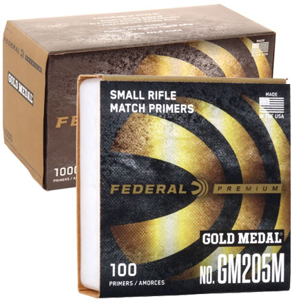 Federal Premium #GM205M Gold Medal Match Small Rifle Primer 1000 Count