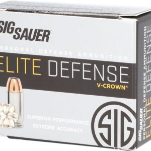 Sig Sauer Elite Performance 380 ACP Ammo 90 Grain Sig V-Crown Jacketed Hollow Point Box of 20